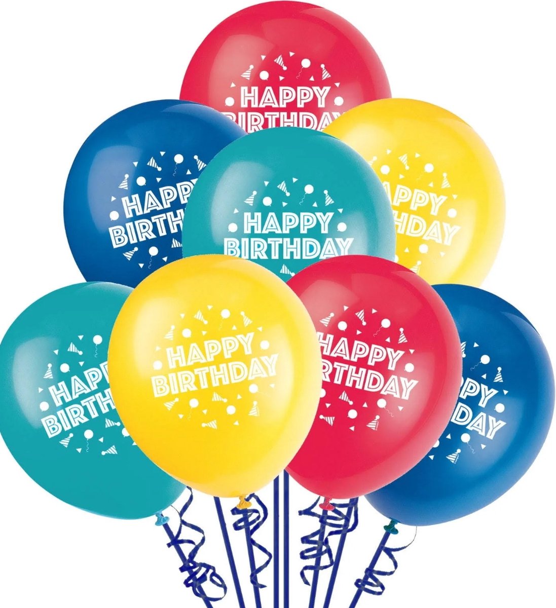Ballonnen Happy Birthday | Balloons|Feest Decoratie | Verjaardags Ballonnen | Feest ballonnen |Birthday bash| Ø 23cm | 12X